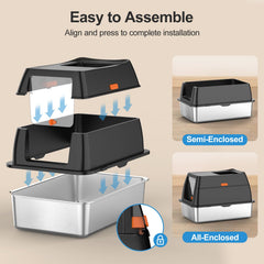 Lobeve caja de arena 60x40 cm, espaciosa para gatos grandes