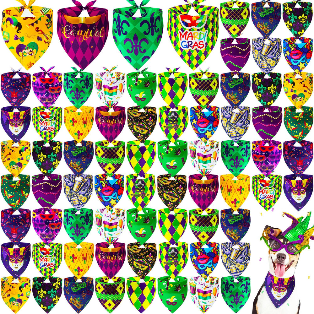 Locmeo bandana carnaval para perro, pack de 100 piezas con patrones variados.