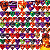 Locmeo bandanas Halloween calabaza: ideal para fotos festivas de mascotas.