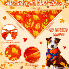 Bandanas Locmeo con patrones otoñales, diseño festivo para mascotas.