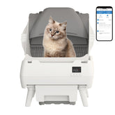 Caja de arena automática Lohhuby con control mediante aplicación, limpieza remota y conveniencia.