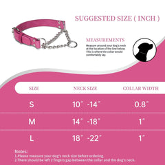 LOIIHEII collar martingale en piel rosa, cierre seguro para evitar escapes.