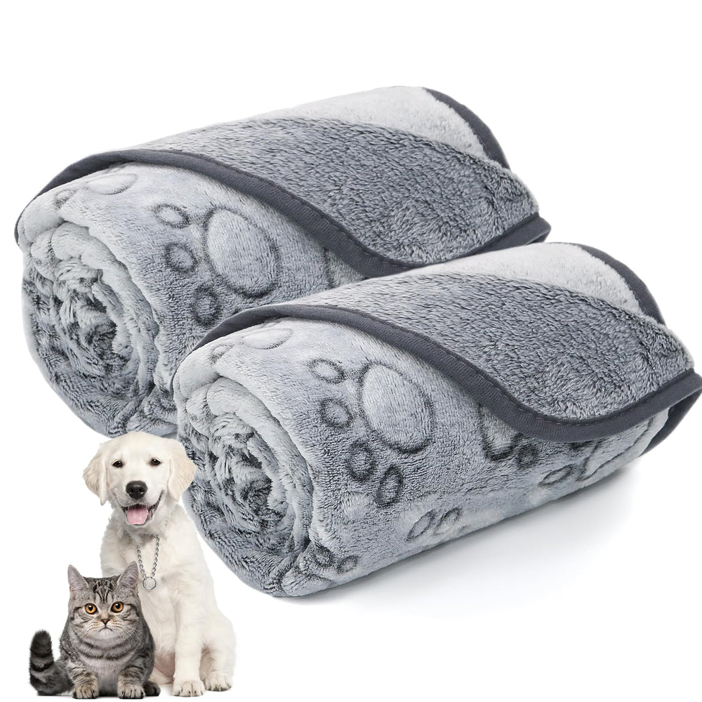 LOKOZ manta para perros con huellas, suave para siestas reconfortantes.