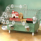 LOLLBIRD jaula hamster grande acrílica con niveles para observación clara.