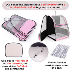Mochila con cabina apta para aerolíneas, ideal para gatos y perros pequeños.