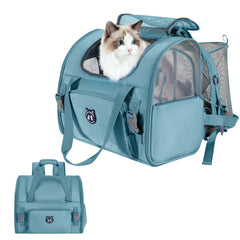 Mochila expandible Lollimeow con frente abierto para explorar durante viajes