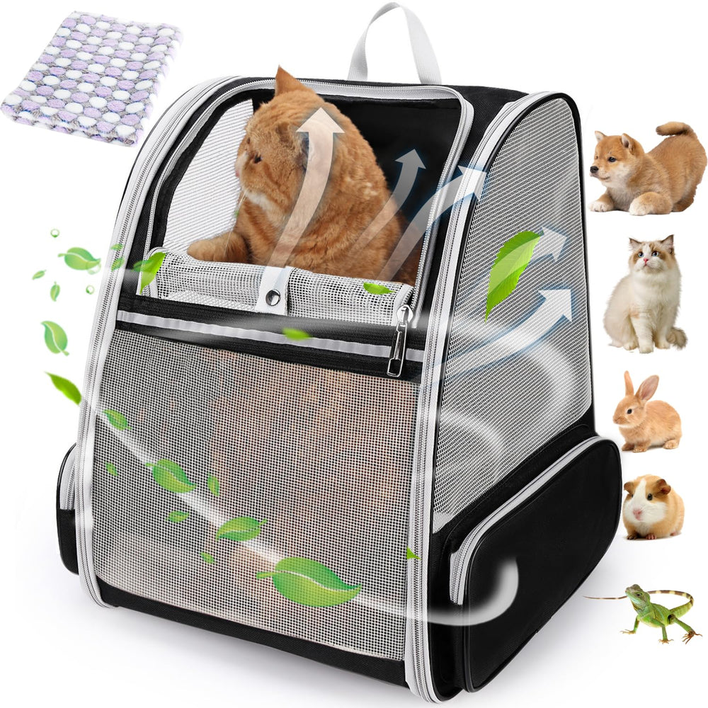 Mochila-gato de Lollimeow para transporte por aire: comodidad y seguridad para tu mascota.