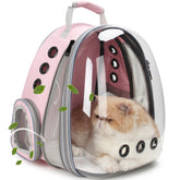 LOLLIMEOW mochila gato ventana burbuja para observación segura durante viajes.