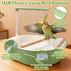 Lonepetu Tina Ampliada: más espacio para que las aves chapoteen y jueguen.