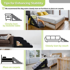 LOOBANI escalones para cama alta: base con patrón de huellas para mejor agarre