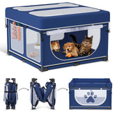 LOOBANI jaula-perro plegable frontal enrollable, ideal para uso interior seguro y rápido.