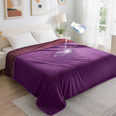 LOOBANI manta impermeable para cama púrpura, protege superficies durante la noche.