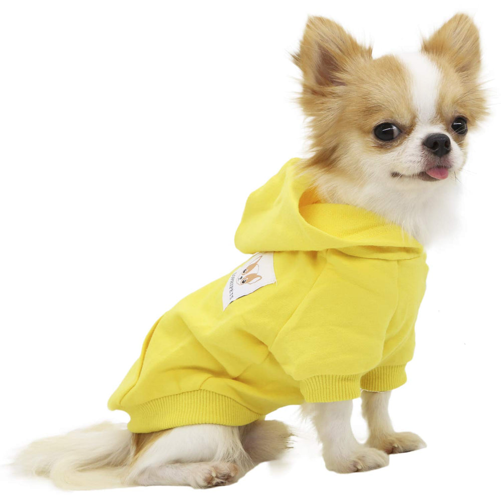LOPHHIPETS sudadera para perro amarillo frente, suave y transpirable para razas pequeñas