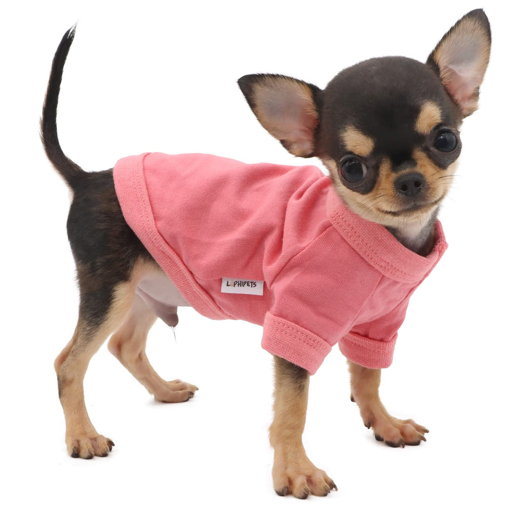 Camiseta LOPHIPETS para perro, algodón rosa XS, vista frontal.