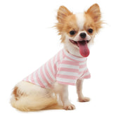 Camiseta LOPHIPETS para perro con rayas rosa-blanco, perfecta para chihuahua y look cómodo.