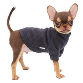 LOPHIPETS sudadera para perro pequeño con cuello alto gris oscuro, suave y ligero.