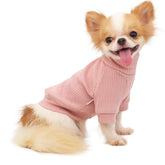 LOPHIPETS suéter cuello alto para Chihuahua rosa, fácil de poner y cómodo.