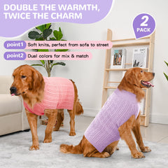 Lorehelina dos sudaderas para perro grande, sueter cuello alto para combinar estilos