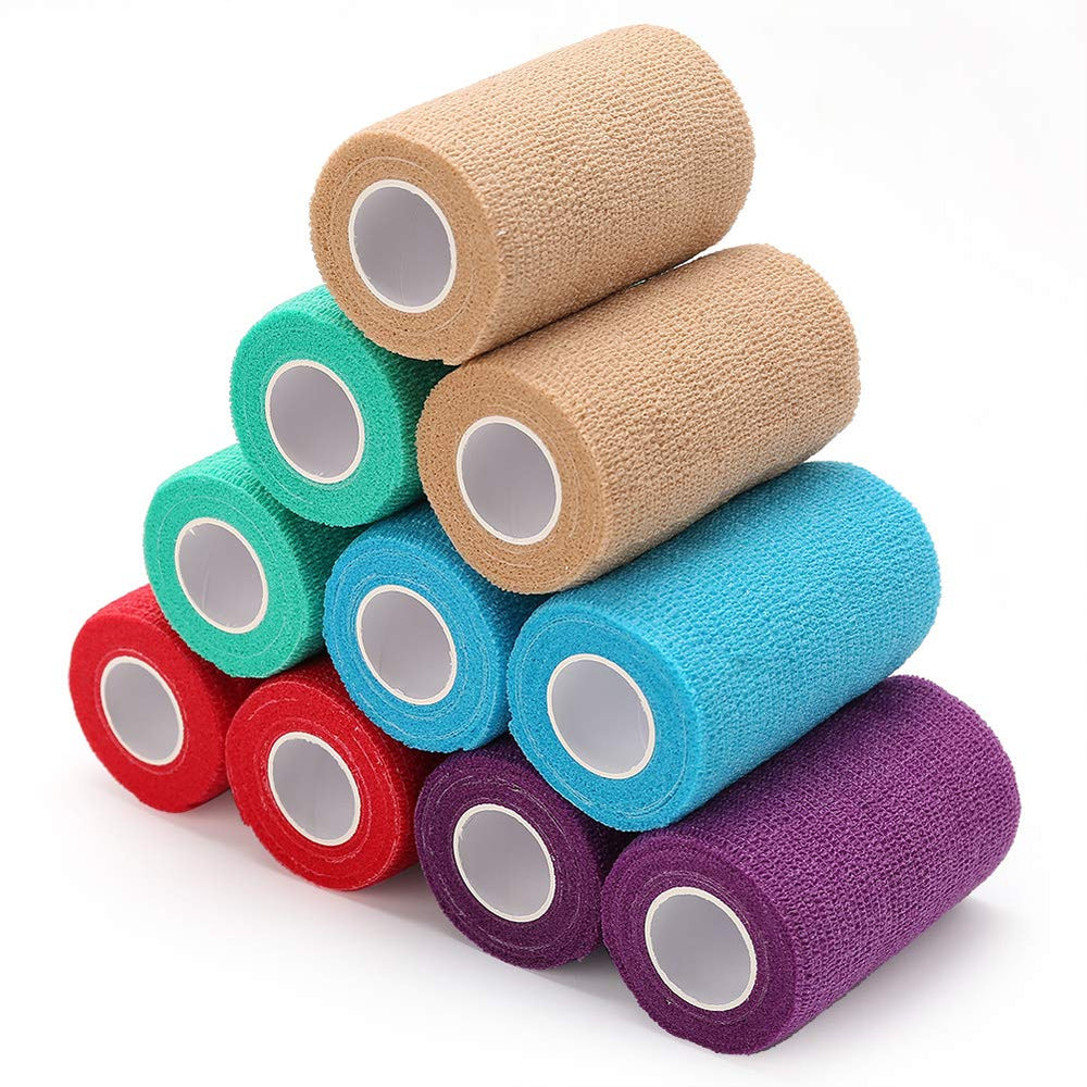 LotFancy Vet Wrap kit de 10 rollos, mantiene vendajes en su lugar.