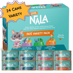 Love, NALA pate gato 24-pack preparado para una comida equilibrada diaria.
