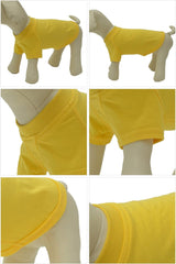 Lovelonglong camiseta para perro grande en amarillo, vista trasera suave.