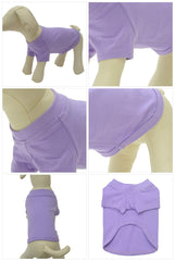 Camiseta Lovelonglong para perro violeta XS vista trasera con costuras reforzadas