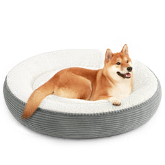 Cama donut Love's cabin de 36 pulgadas para gatos y perros pequeños; fondo antideslizante.