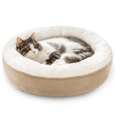 Love's cabin cama redonda donut para gatos y perros pequeños, descanso cálido y confortable