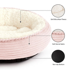 Love's cabin cama donut rosa rayas, tejido suave y duradero para uso diario.