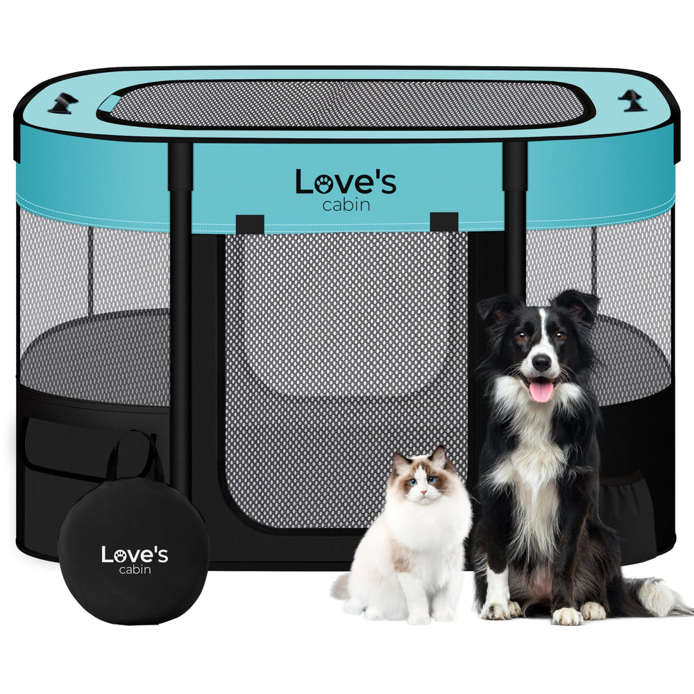 Love's cabin corral de juego para perro pequeño, color verde, plegable y portátil