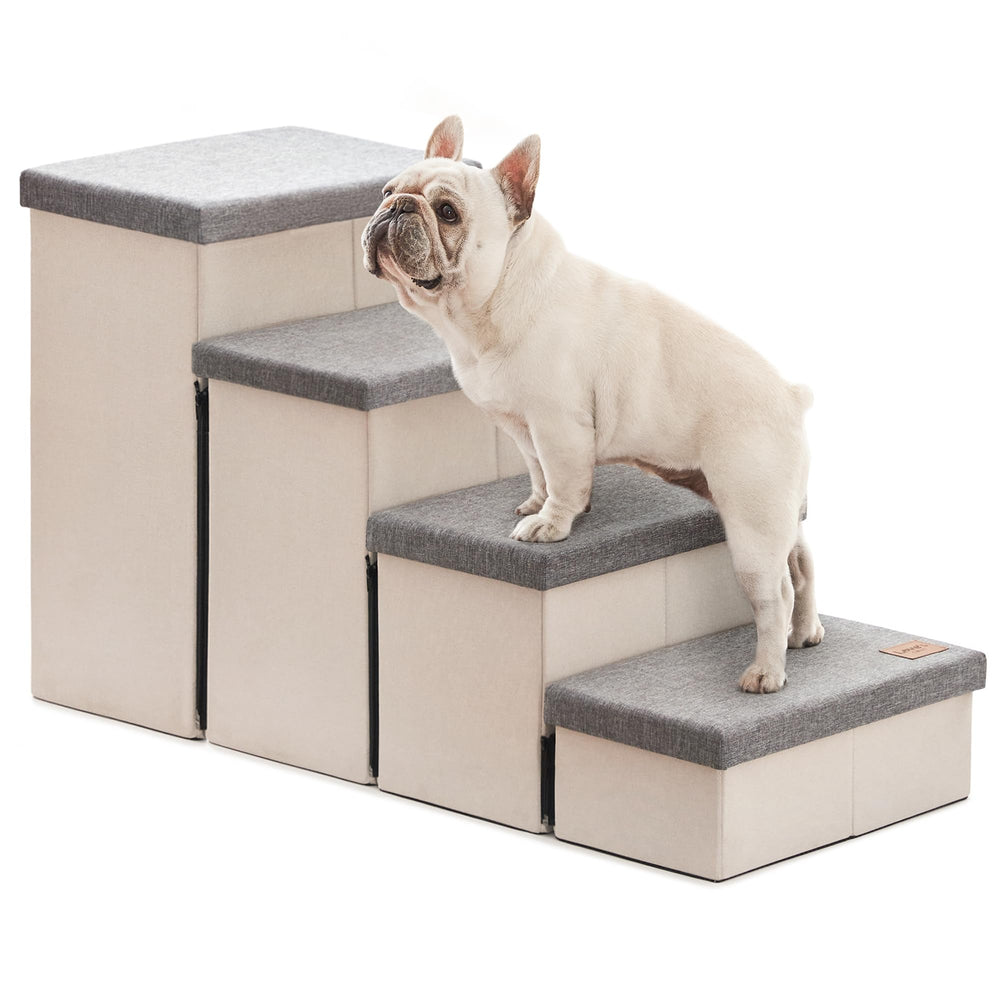 Love's cabin escaleras para perros, 4 pasos gris, ideal para subir a la cama