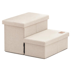 Love's cabin escaleras para perros con almacenamiento y dos pasos, fáciles de colocar junto a la cama.