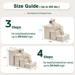 Love's cabin escaleras para perros en cama o sofá, color beige