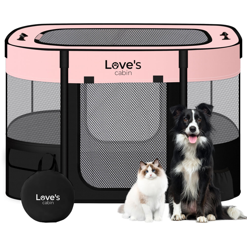 Love's cabin jaula de juego para mascotas rosa, ideal para uso interior o exterior