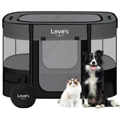 Love's cabin Playpen con diseño 4 paneles para seguridad y comodidad.