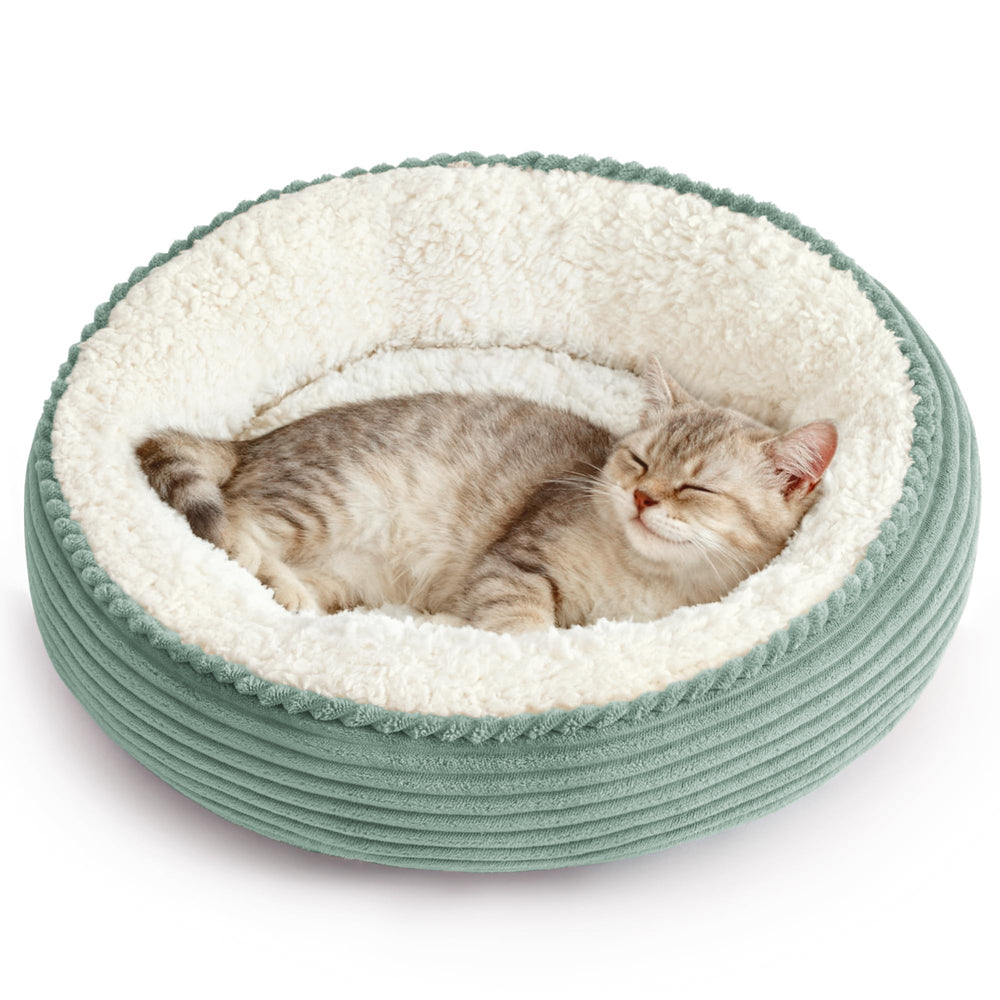 Love's cabin Round Donut Bed 20in, frente: refugio cómodo para gatos y perros pequeños.