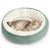 Love's cabin Round Donut Bed 20in, frente: refugio cómodo para gatos y perros pequeños.