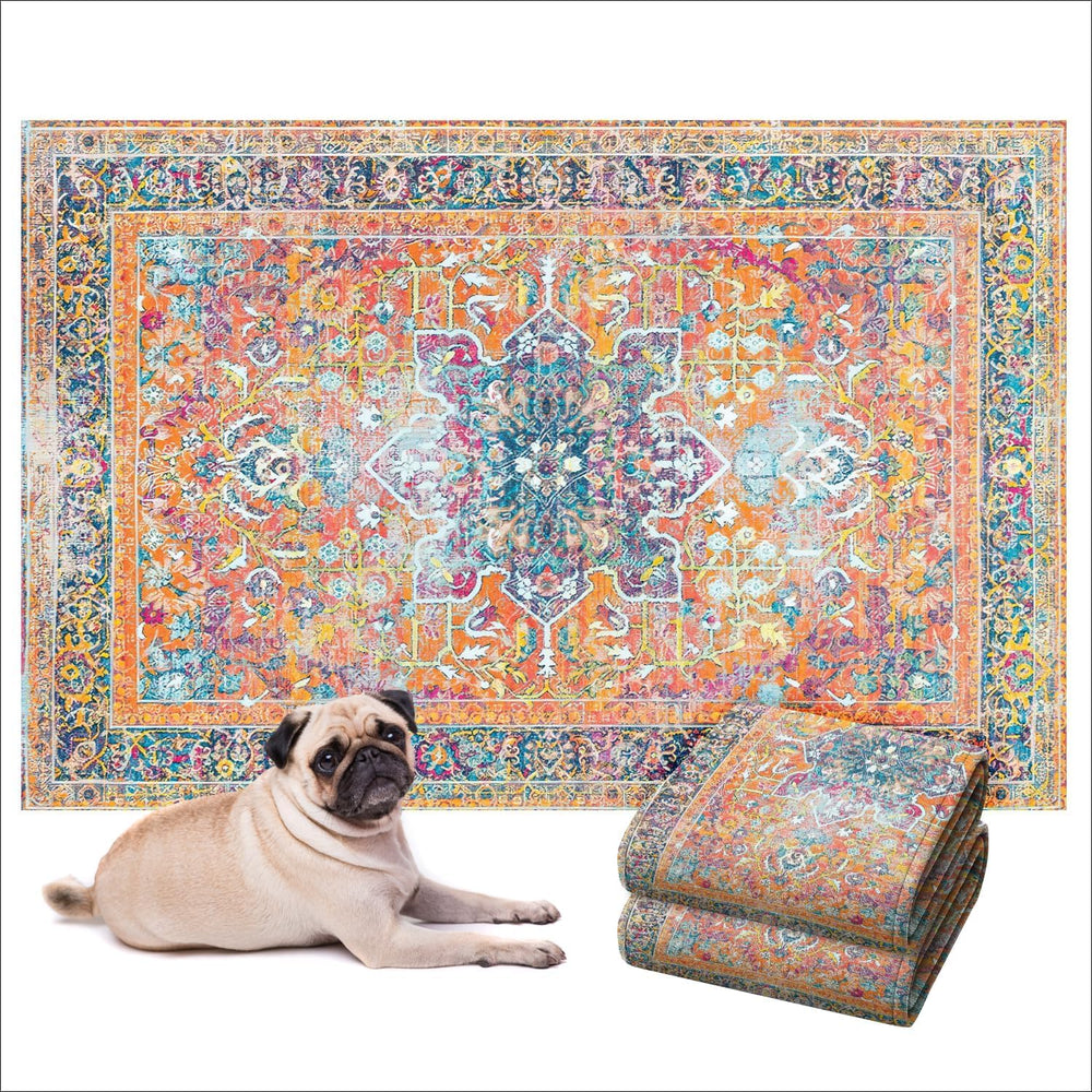 Lovewag Pets almohadilla lavable 16x24, diseño Marmalade Sunshine, protege el suelo.