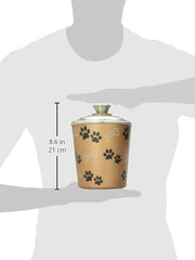 Tapa hermética de Loving Pets Bella para contenedor de golosinas en cobre, ayuda a conservar.