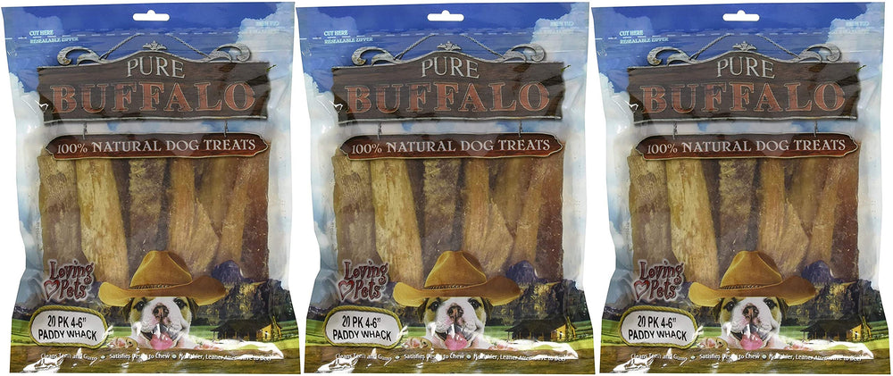 Loving Pets tendones de búfalo espalda, 60 unidades, masticación natural para perros