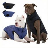 LovinPet abrigo reversible, vista frontal, protección contra frío y viento.