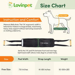 Arnés LovinPet con tres capas para soporte equilibrado en perros medianos y grandes
