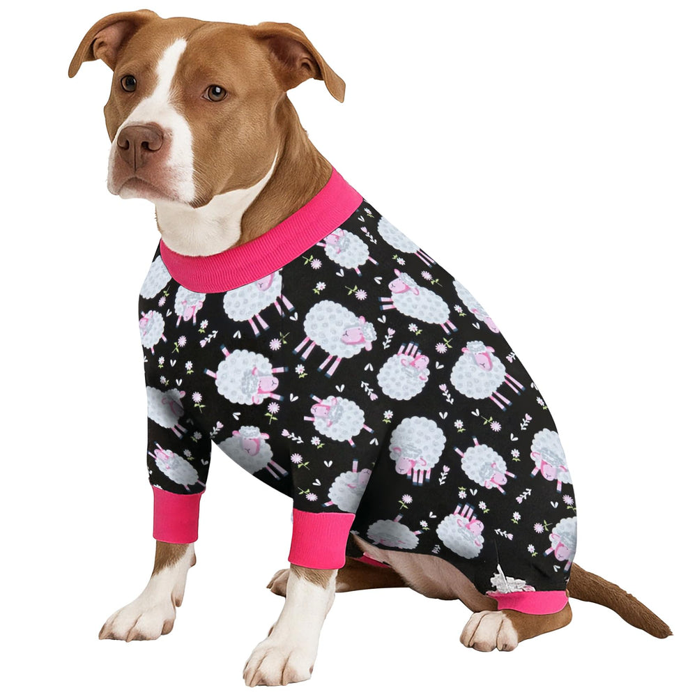 LovinPet 3XL pijama para perro con oveja negra, comodidad suave para descansar