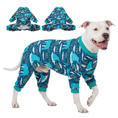 Pijama LovinPet para perro grande con elefante azul, ideal para salidas con estilo.