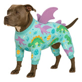 LovinPet pijama para perro grande, vista frontal con diseño Dino 3D