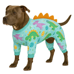 LovinPet pijama para perro grande, vista frontal, ajuste cómodo para tranquilizar al animal.