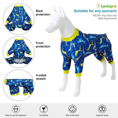 LovinPet pijama para perros grandes, lavado fácil y cuidado sencillo.