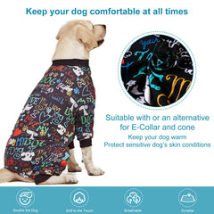 LovinPet pijama grande negro para uso interior, ajuste cómodo.