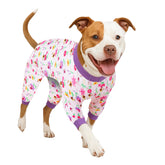 LovinPet pijama para perros grandes con diseño rosa de abejas y flores, ideal para fotos.