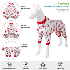 lovinpet pijama para perro grande, detalle de tejido algodón cómodo para descanso
